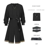 Costume de chevalier viking - Noir