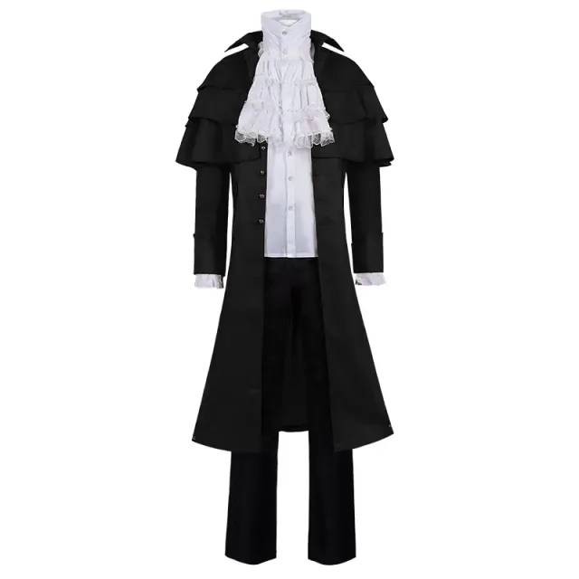 Medieval Stand Collar Cloak Jacket for Halloween Stage Cosplay detail 8