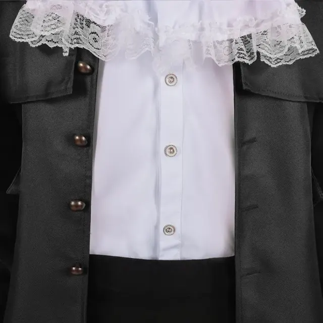 Medieval Stand Collar Cloak Jacket for Halloween Stage Cosplay detail 12