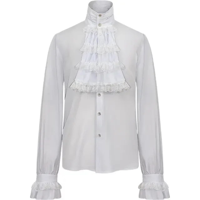 Medieval Stand Collar Cloak Jacket for Halloween Stage Cosplay detail 15