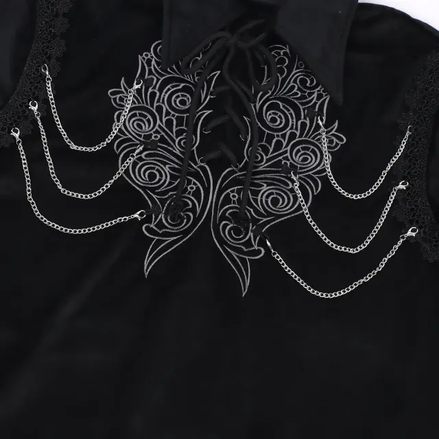 Medieval Suede-Finish Dark Punk Vampire Cosplay Shirt detail 6