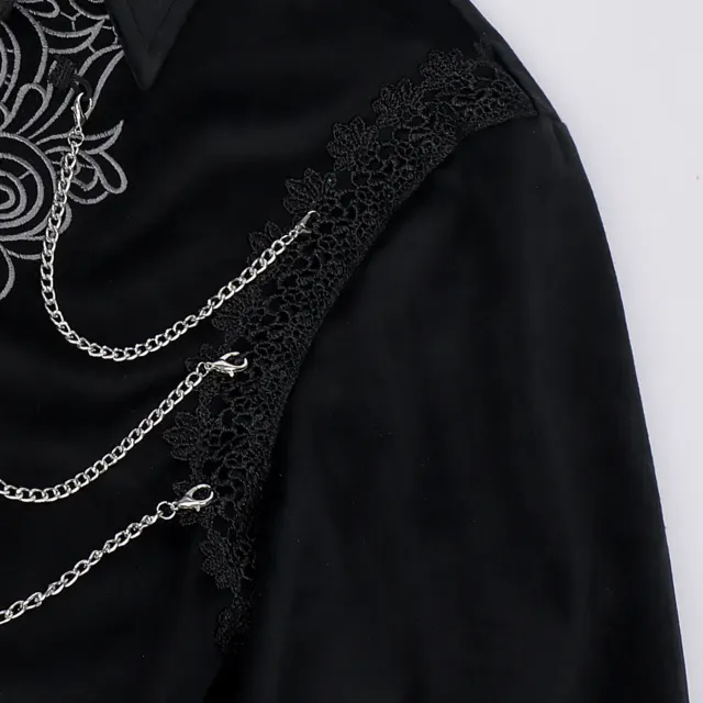Medieval Suede-Finish Dark Punk Vampire Cosplay Shirt detail 7