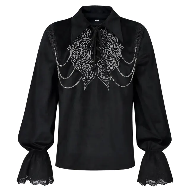 Medieval Suede-Finish Dark Punk Vampire Cosplay Shirt detail 8