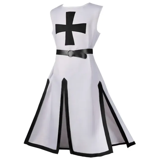 Medieval Templar Knight Cosplay Robe for Stage and Party detail 1