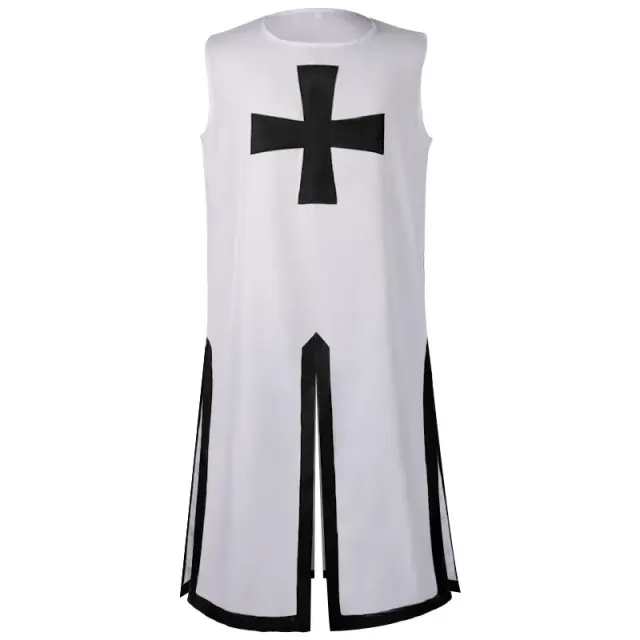 Medieval Templar Knight Cosplay Robe for Stage and Party detail 2