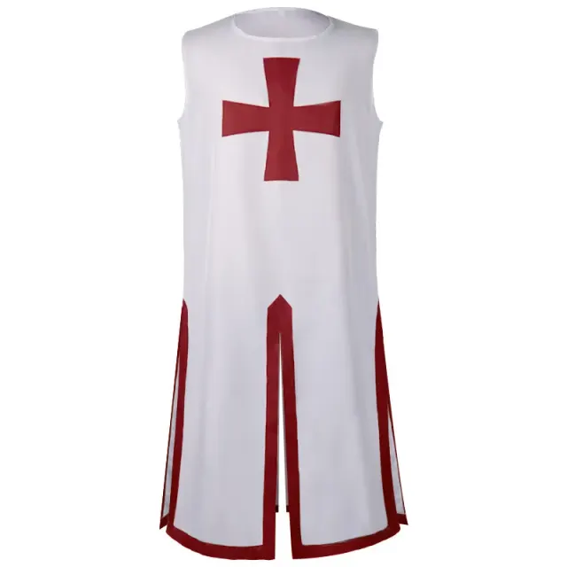 Medieval Templar Knight Cosplay Robe for Stage and Party detail 8
