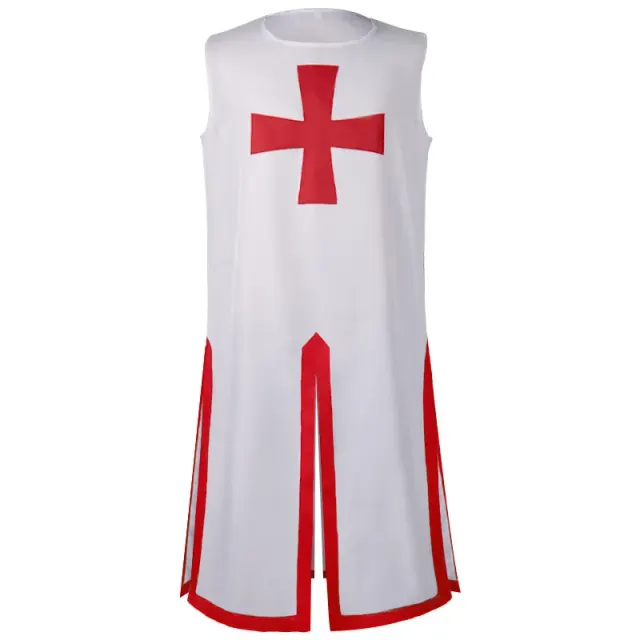 Medieval Templar Knight Cosplay Robe for Stage and Party detail 13
