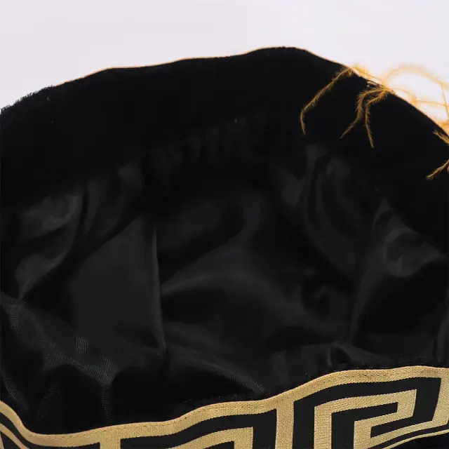 Medieval Tudor Feather Beret Hat for Renaissance Cosplay Stage detail 18
