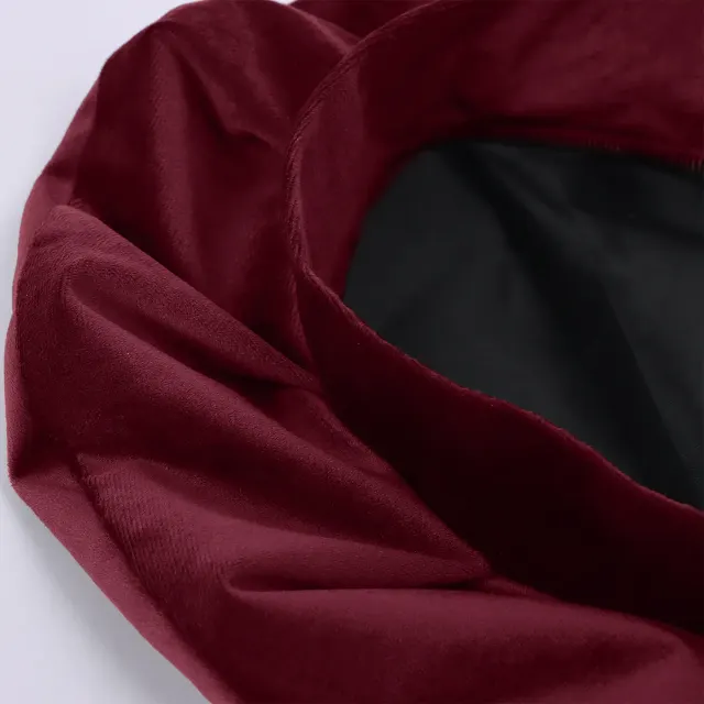Medieval Tudor Feather Beret Hat for Renaissance Cosplay Stage detail 23