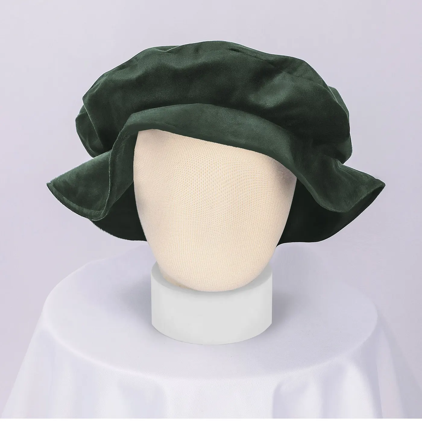 Medieval Tudor Flat-Top Faux Suede Beret Hat detail 14