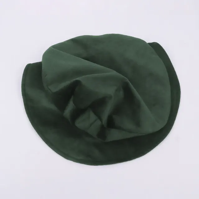 Mittelalterlicher Tudor-Barett-Hut mit flachem Kopfteil und Veloursleder-Optik Detail 17