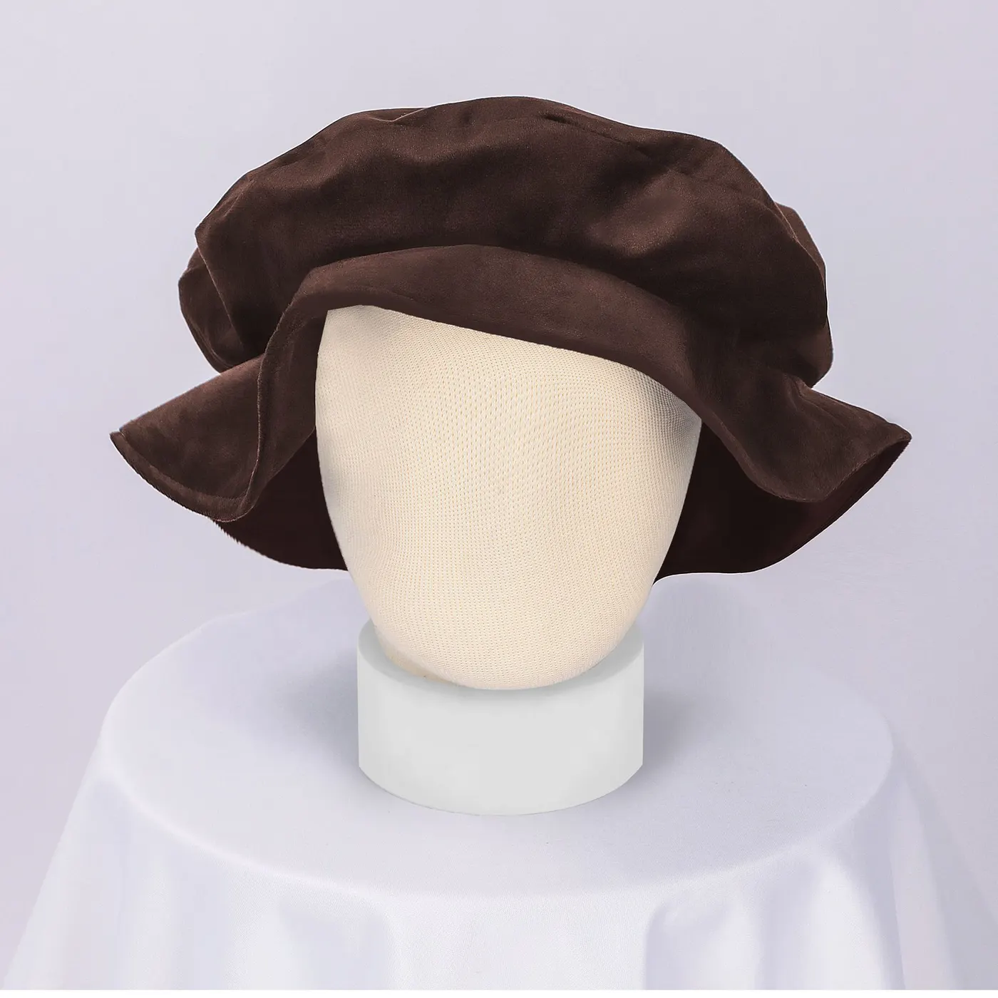 Medieval Tudor Flat-Top Faux Suede Beret Hat detail 20