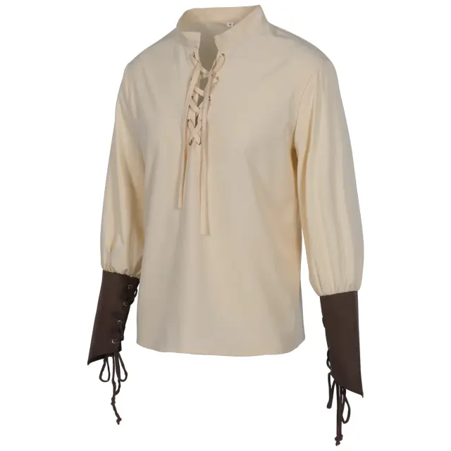 Men's Medieval Viking Pirate Cosplay Costume Shirt Vest Pants Set detail 2