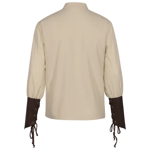 Men's Medieval Viking Pirate Cosplay Costume Shirt Vest Pants Set detail 3