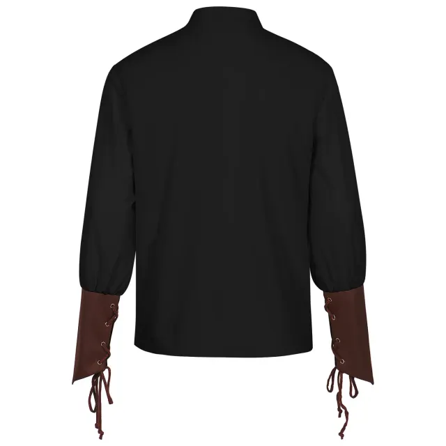 Men's Medieval Viking Pirate Cosplay Costume Shirt Vest Pants Set detail 11
