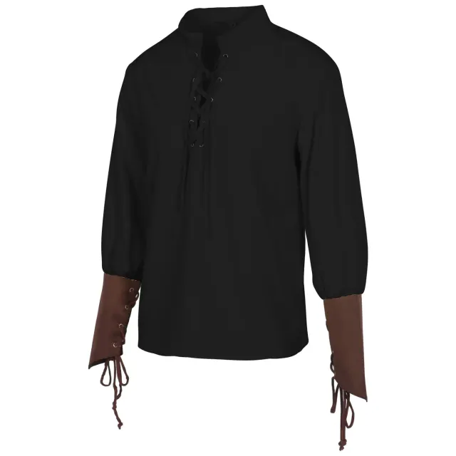 Men's Medieval Viking Pirate Cosplay Costume Shirt Vest Pants Set detail 12
