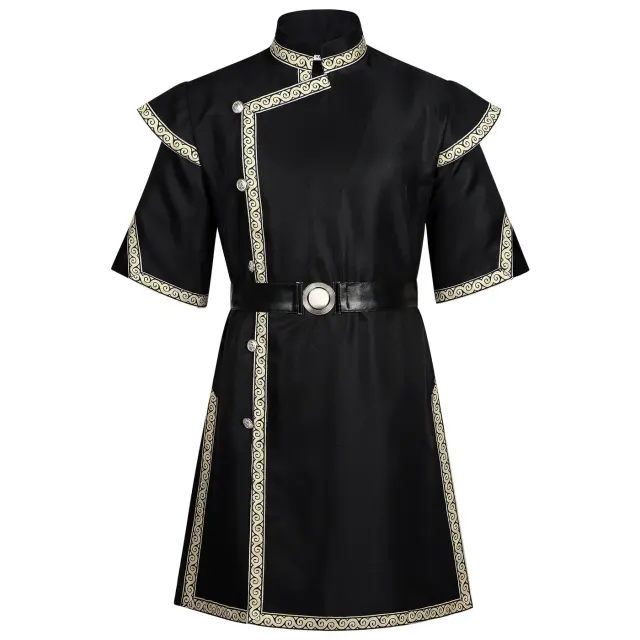 Medieval Viking Waist-Tied Tunic Knight Cosplay Costume detail 2
