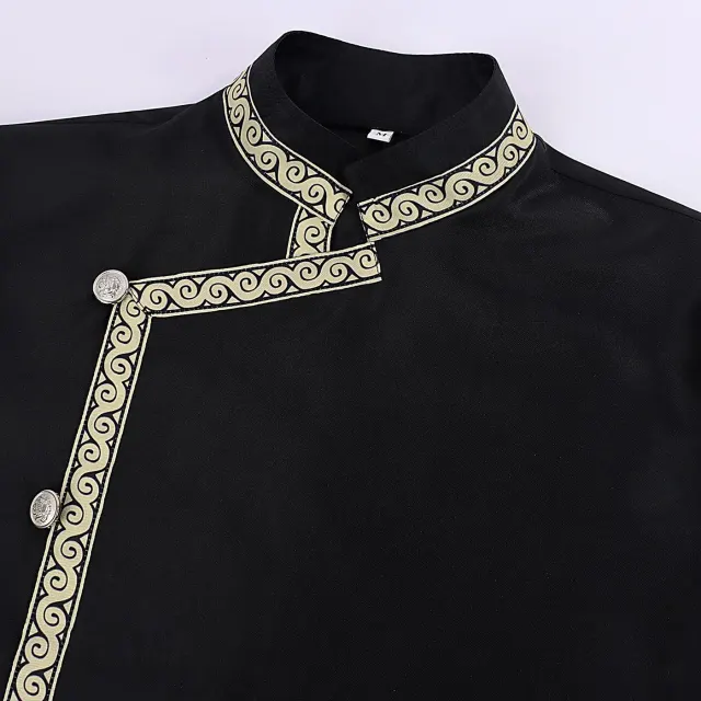 Medieval Viking Waist-Tied Tunic Knight Cosplay Costume detail 4