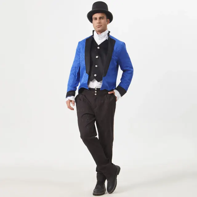 Men's Steampunk Gothic Victorian Tailcoat Stage Costume detail 20