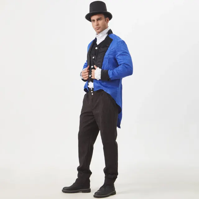 Men's Steampunk Gothic Victorian Tailcoat Stage Costume detail 22