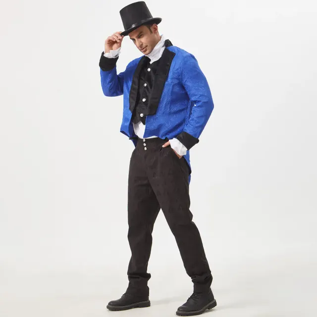 Men's Steampunk Gothic Victorian Tailcoat Stage Costume detail 24