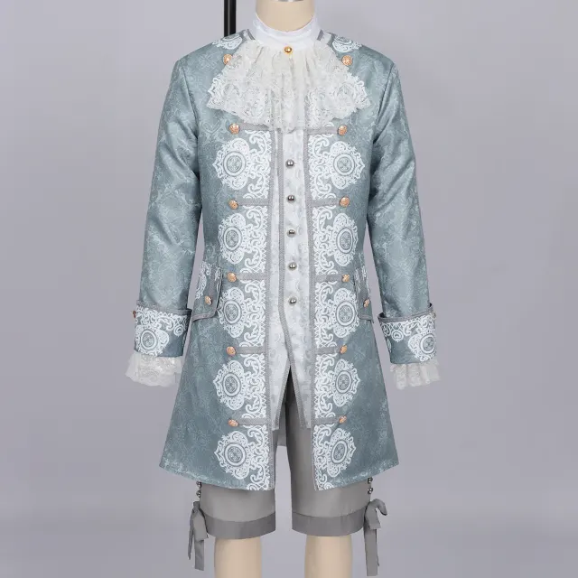 Men's 18th Century Baroque Rococo Cosplay Suit Set detail 1