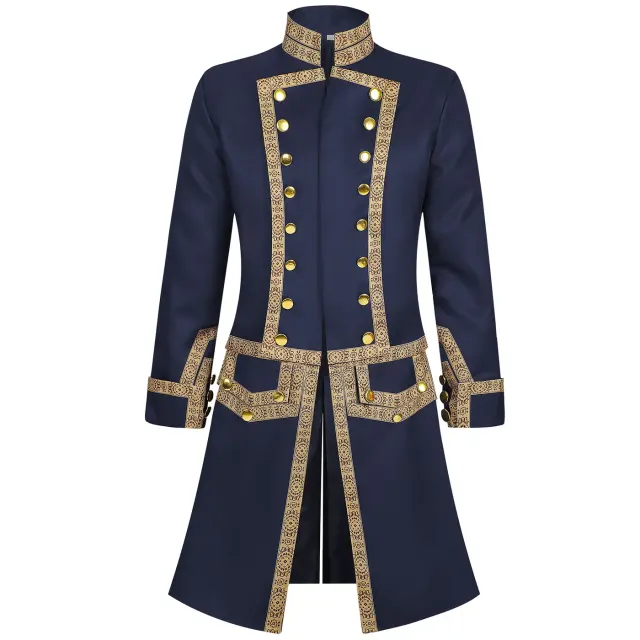 Men's 18th Century Colonial Officer Military Uniform Costume detail 2