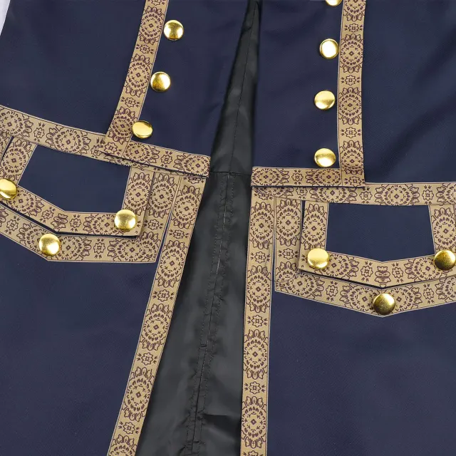 Men's 18th Century Colonial Officer Military Uniform Costume detail 5