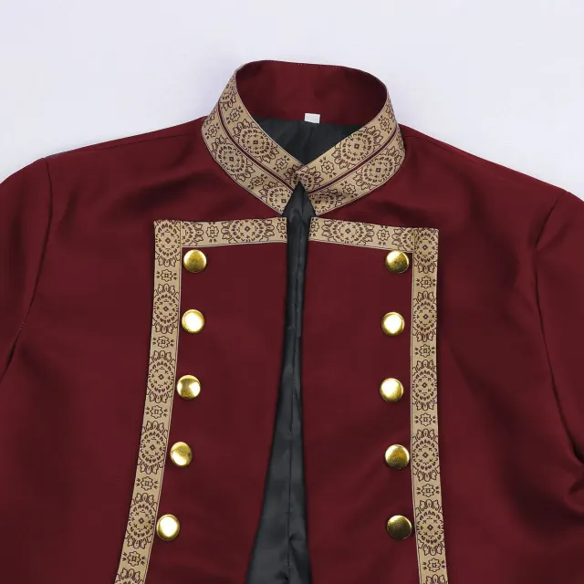 Men's 18th Century Colonial Officer Military Uniform Costume detail 10