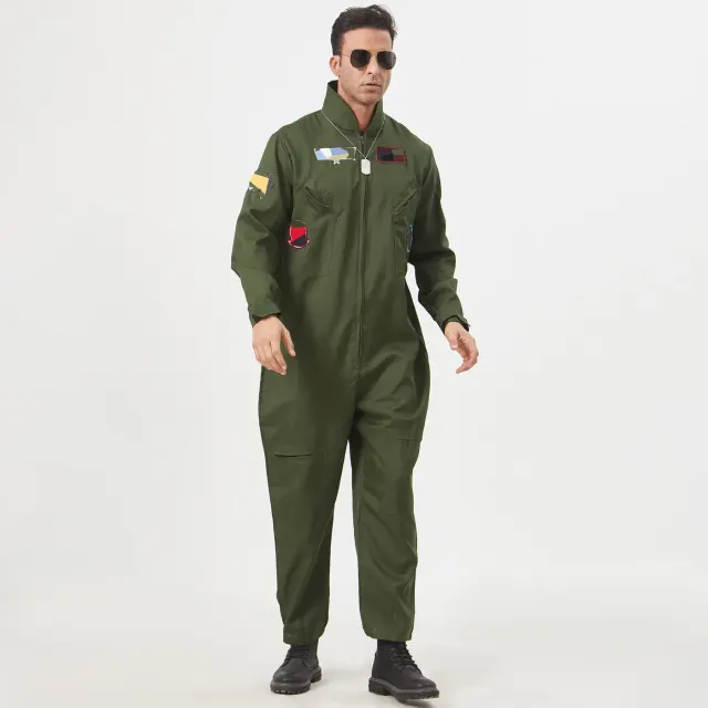 Men's Aviator Pilot Cosplay Costume Set for Stage detail 2