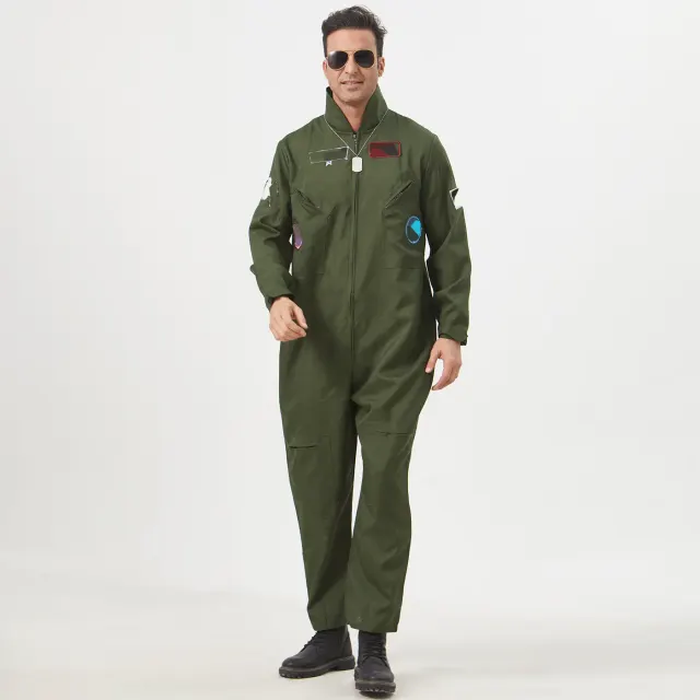 Men's Aviator Pilot Cosplay Costume Set for Stage detail 4