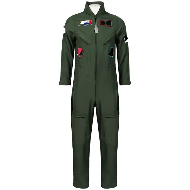 Men's Aviator Pilot Cosplay Costume Set for Stage detail 5