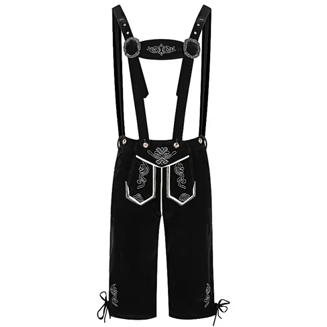 Men's Bavarian Oktoberfest Suspender Pants for Stage Party detail 2