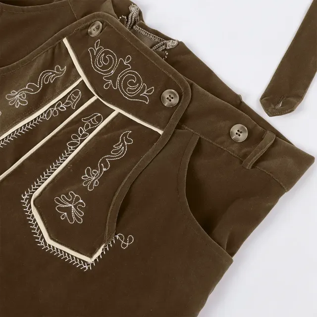 Men's Bavarian Oktoberfest Suspender Pants for Stage Party detail 13