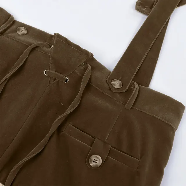Men's Bavarian Oktoberfest Suspender Pants for Stage Party detail 15