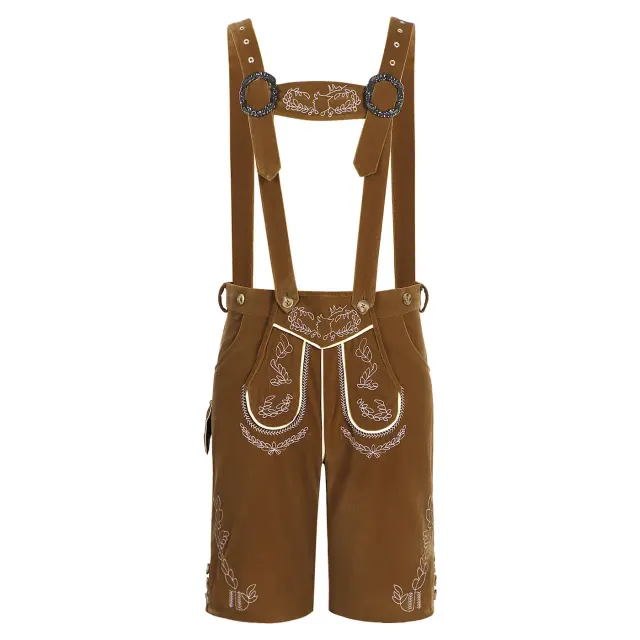 Men's Bavarian Oktoberfest Suspender Pants for Stage Party detail 20
