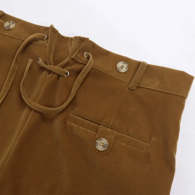 Men's Bavarian Oktoberfest Suspender Pants for Stage Party detail 24