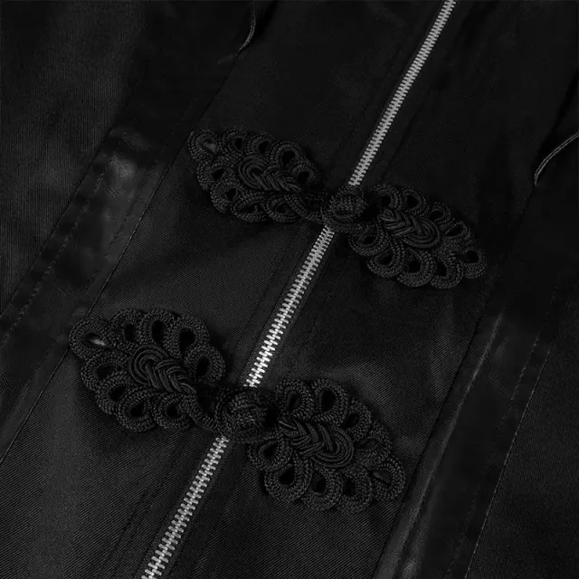 Unisex Medieval Punk Mid-Length Tailcoat Stage Costume detail 5