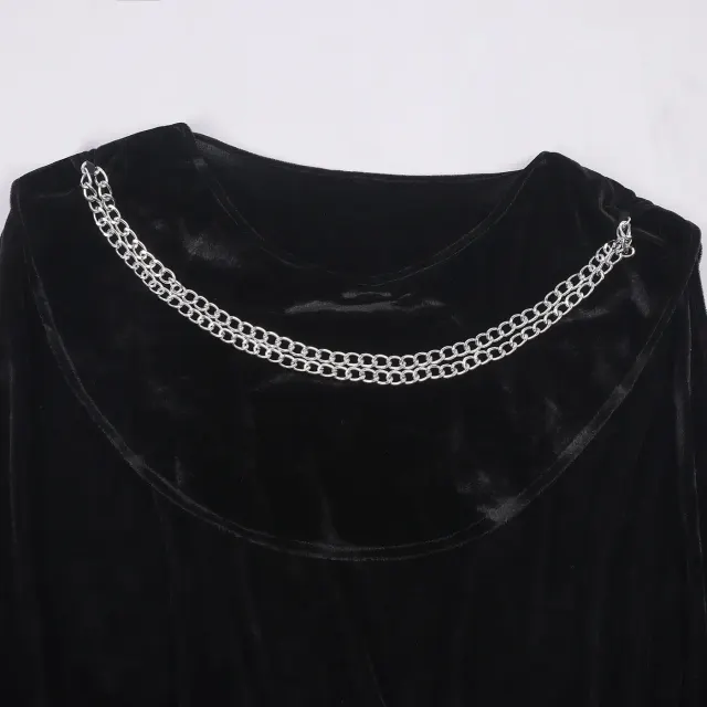 Men's Black Tudor Renaissance Prince Costume with Cape detail 13