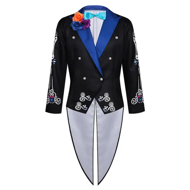 Men's Day of the Dead Skeleton Clown Cosplay Costume detail 15