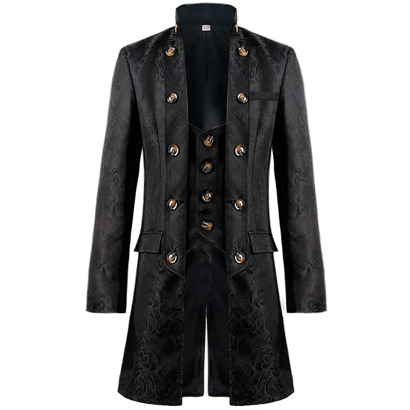 Men's European Court Jacquard Medieval Noble Costume Set detail 1
