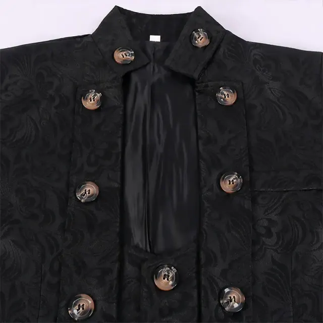 detalle de Conjunto de disfraz de noble medieval de corte europeo con jacquard para hombre 4