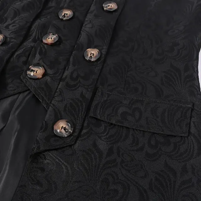 detalle de Conjunto de disfraz de noble medieval de corte europeo con jacquard para hombre 6
