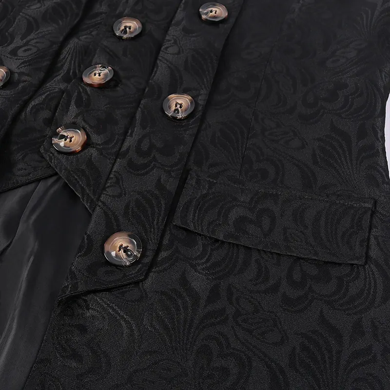 Men's European Court Jacquard Medieval Noble Costume Set detail 6