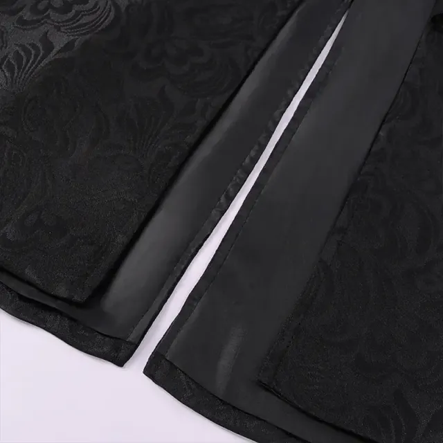 detalle de Conjunto de disfraz de noble medieval de corte europeo con jacquard para hombre 7