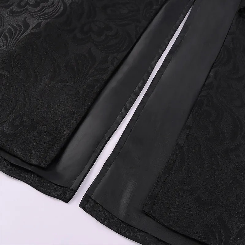 Men's European Court Jacquard Medieval Noble Costume Set detail 7