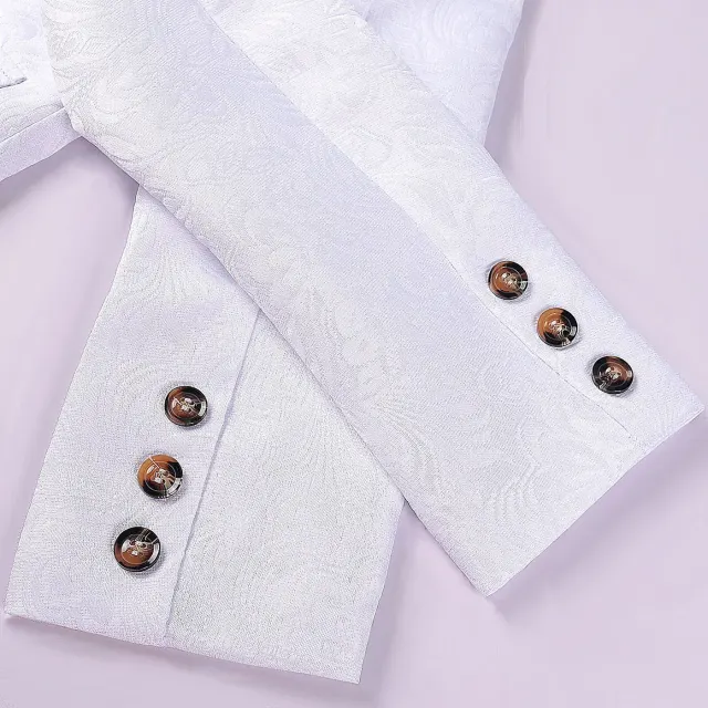 detalle de Conjunto de disfraz de noble medieval de corte europeo con jacquard para hombre 15