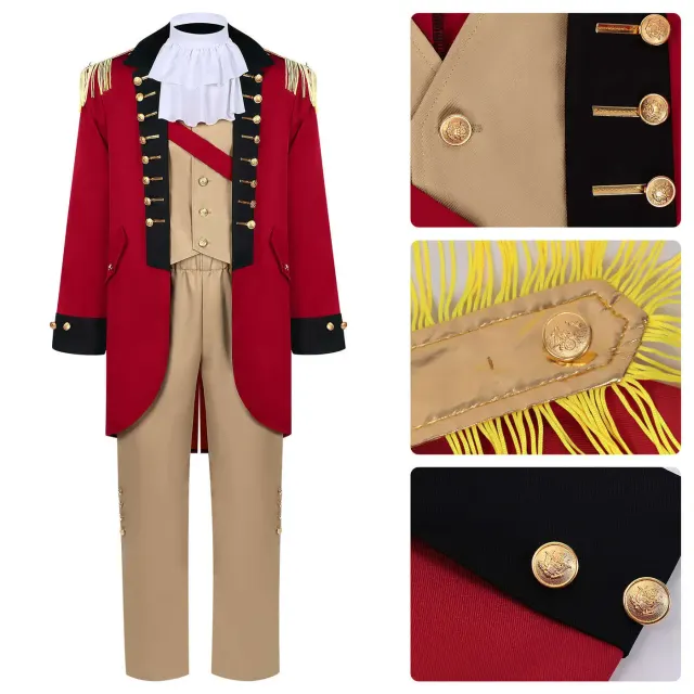 A men's George Washington colonial president costume set for Halloween and cosplay parties.
