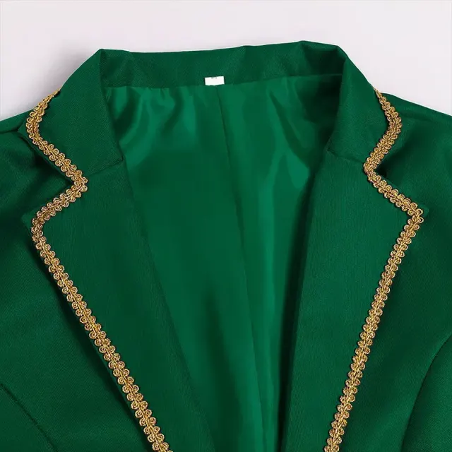 Men's Gold-Trim Medieval Prince Tailcoat for Cosplay detail 2