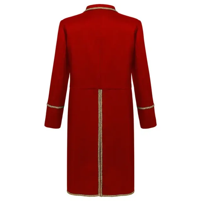 Men's Gold-Trim Medieval Prince Tailcoat for Cosplay detail 7